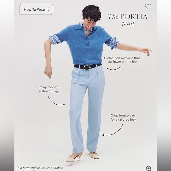 J.Crew Mid-rise Portia pant in Italian stretch merino wool blend - Picture 2 of 5